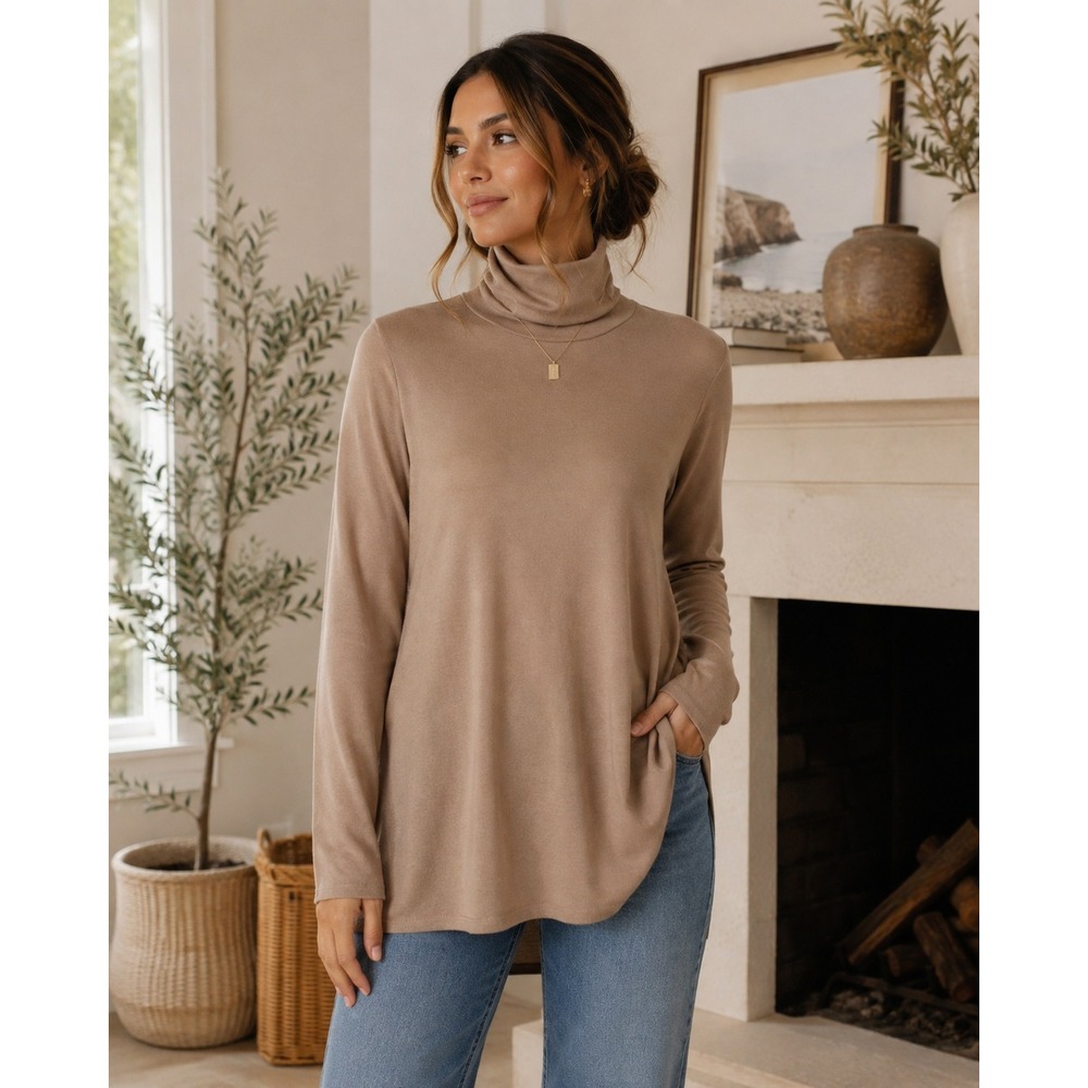 Wilfred Free Tunic Top Women Small Tan Minimalist Neutral Layering